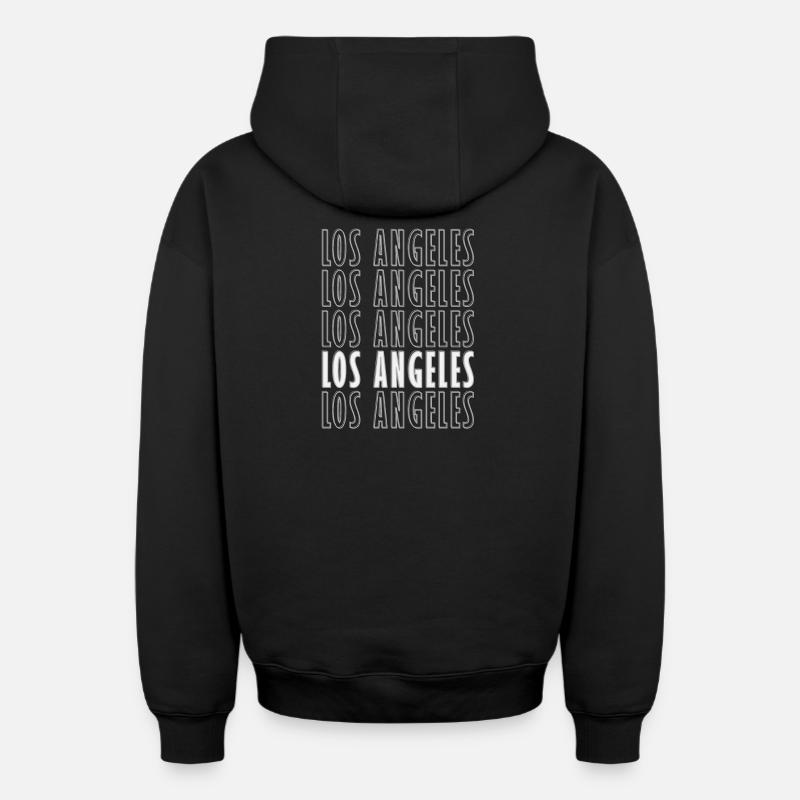 Los Angeles - Sweat à capuche unisexe zippé oversize épais SPREAD - noir