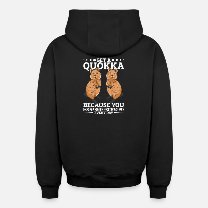 Obtenez un quokka - Sweat à capuche unisexe zippé oversize épais SPREAD - noir