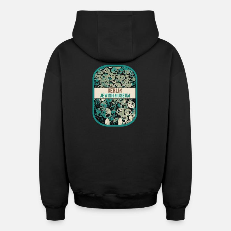 Détail captivant du Musée Juif, Berlin - Sweat à capuche unisexe zippé oversize épais SPREAD - noir