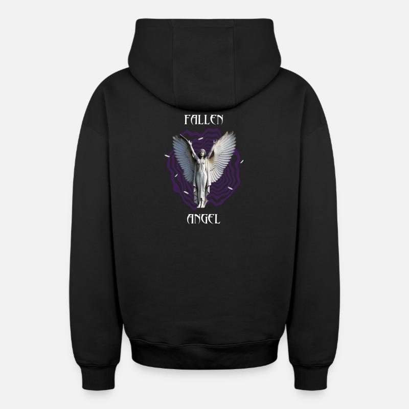 Ange déchu - Sweat à capuche unisexe zippé oversize épais SPREAD - noir
