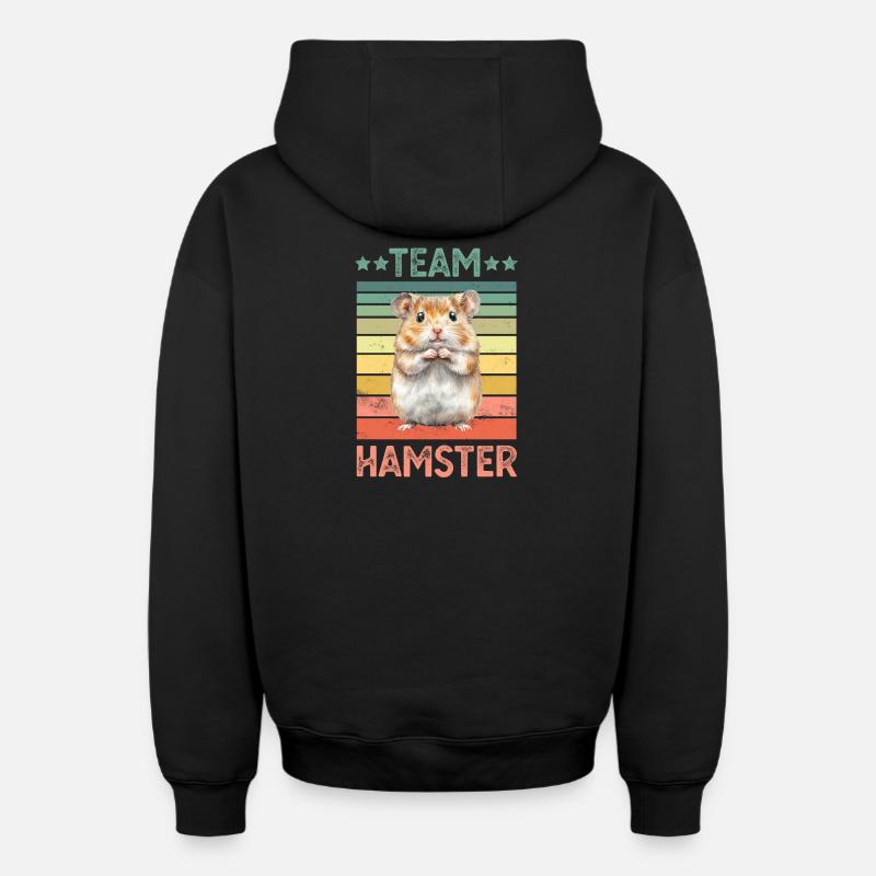 Hamster - Sweat à capuche unisexe zippé oversize épais SPREAD - noir