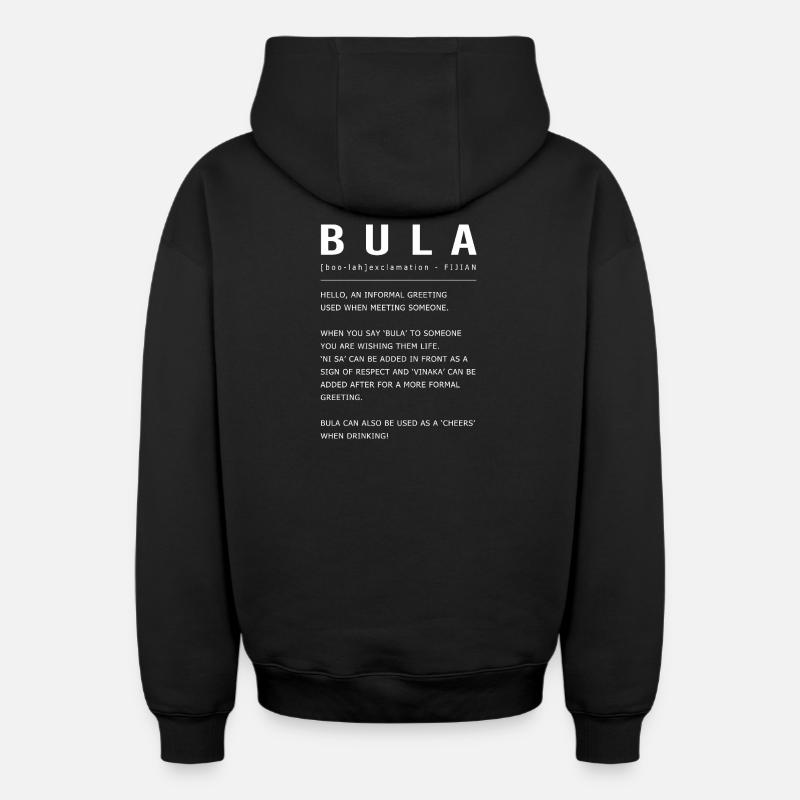 Fidji - Sweat à capuche unisexe zippé oversize épais SPREAD - noir