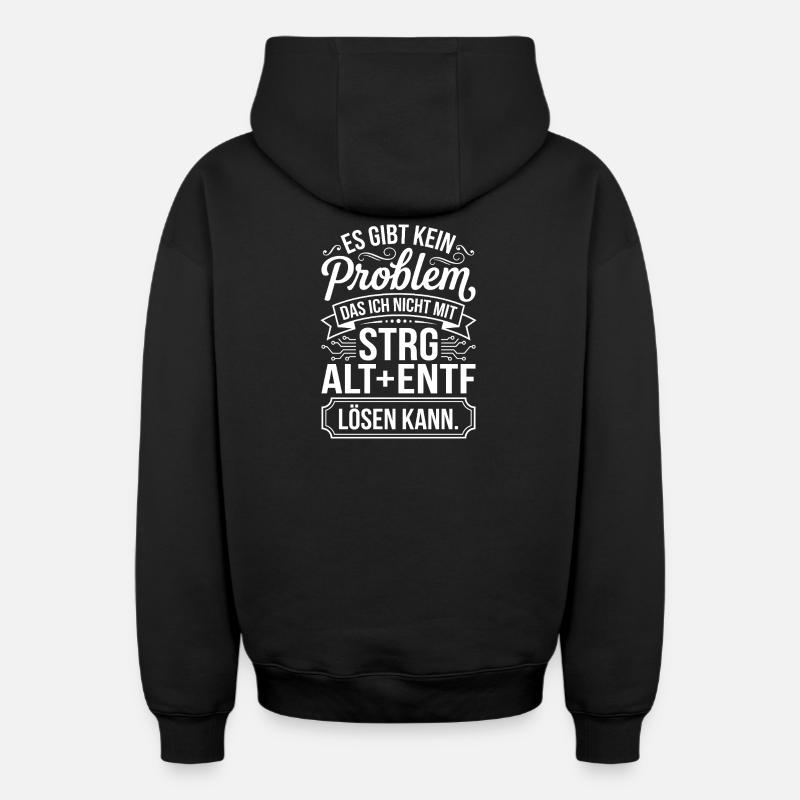 Kein Problem Mit Ctrl Alt Entf - Oversized Heavyweight Unisex Zip Hoodie - Schwarz