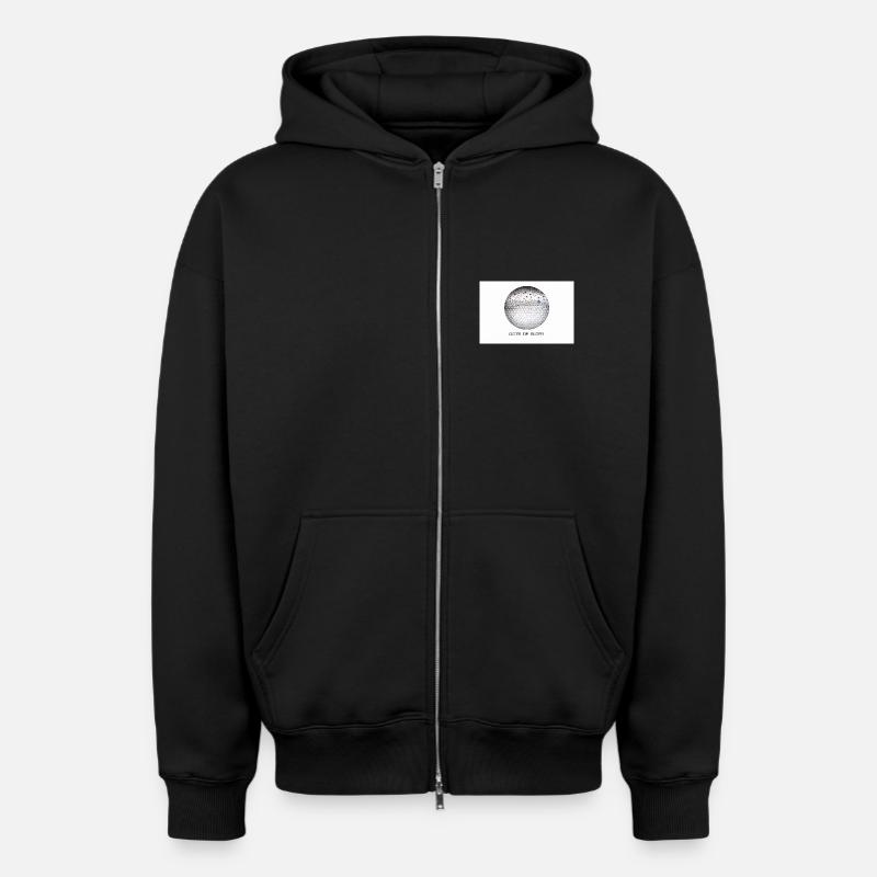 Points de Gloire - Sweat à capuche unisexe zippé oversize épais SPREAD - noir