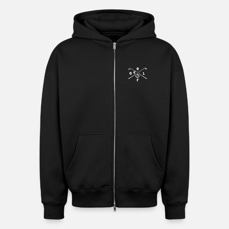Golf - Sweat à capuche unisexe zippé oversize épais SPREAD - noir