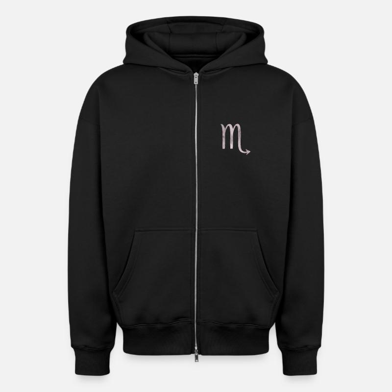 Scorpion - Sweat à capuche unisexe zippé oversize épais SPREAD - noir