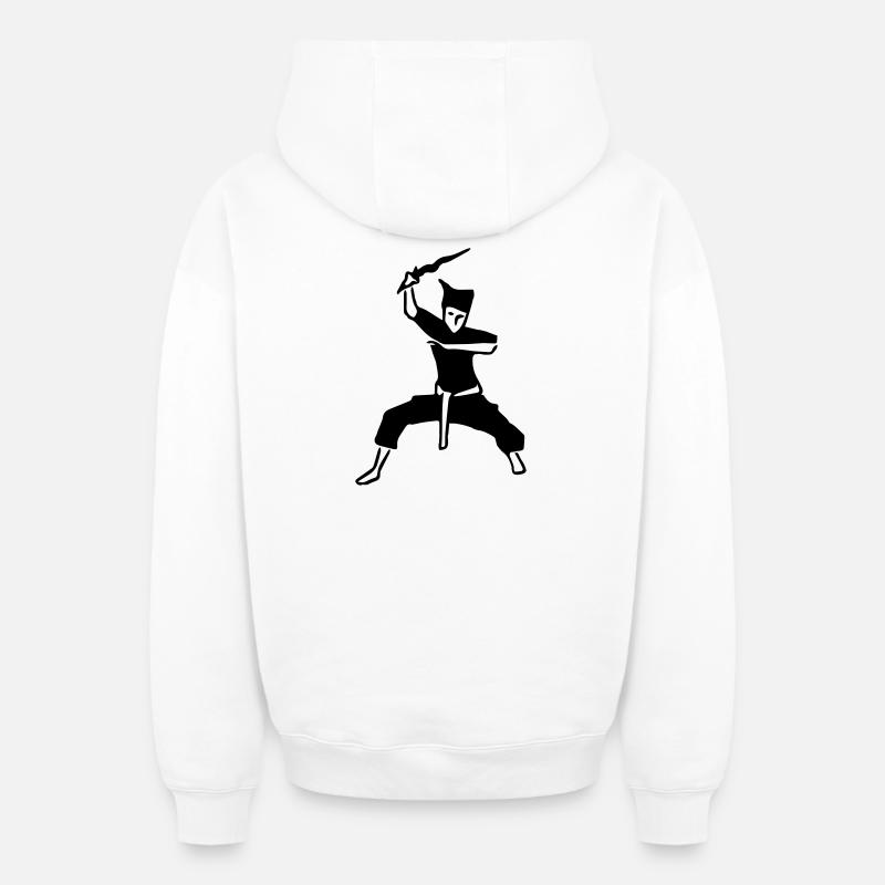 Silat - Sweat à capuche unisexe zippé oversize épais SPREAD - blanc