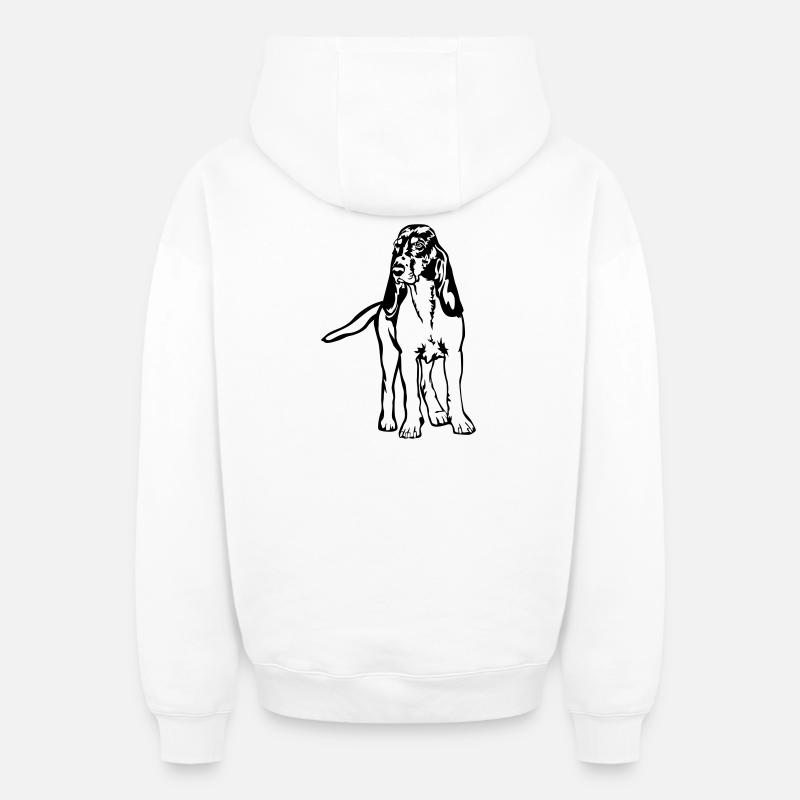 Chien de course bernois - Sweat à capuche unisexe zippé oversize épais SPREAD - blanc
