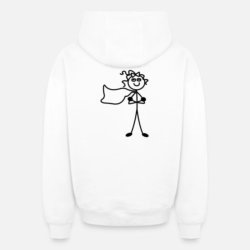 Super fille avec cape - Sweat à capuche unisexe zippé oversize épais SPREAD - blanc