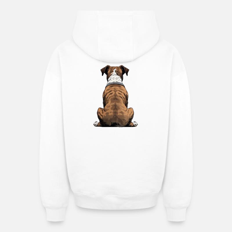 Boxeur - Sweat à capuche unisexe zippé oversize épais SPREAD - blanc
