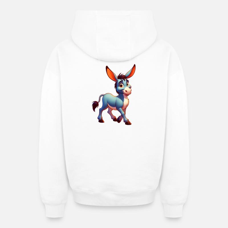 Mule âne - Sweat à capuche unisexe zippé oversize épais SPREAD - blanc