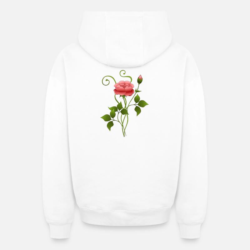 Fleur - Sweat à capuche unisexe zippé oversize épais SPREAD - blanc