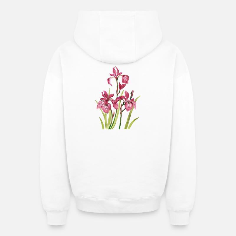 Fleur - Sweat à capuche unisexe zippé oversize épais SPREAD - blanc
