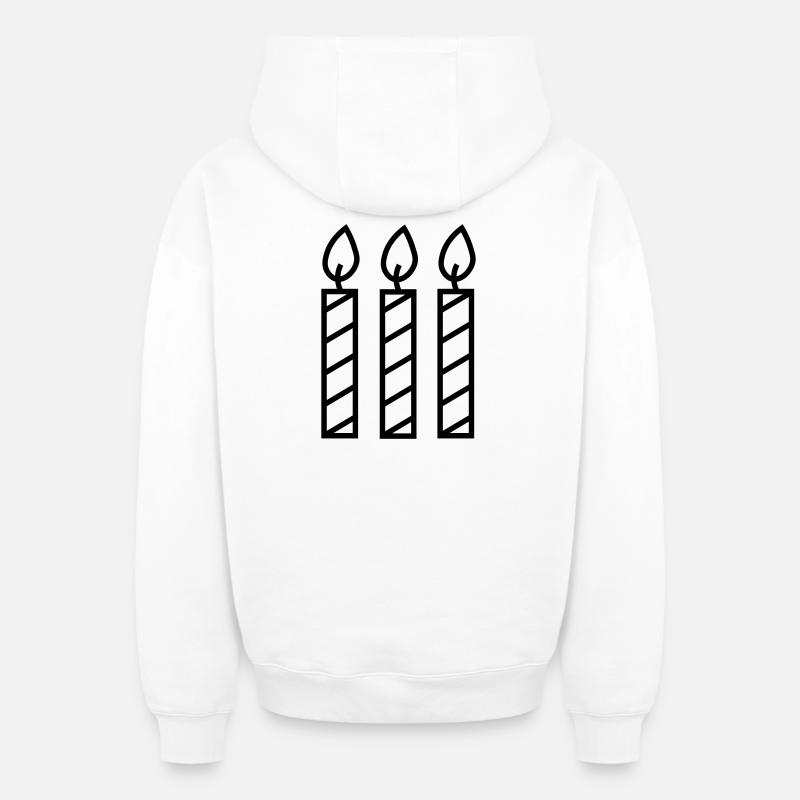 Drei_Kerzen_ohne_Text - Sweat à capuche unisexe zippé oversize épais SPREAD - blanc