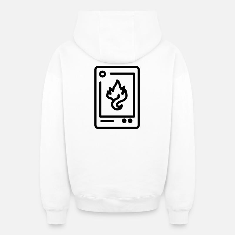 Carte de collection - Sweat à capuche unisexe zippé oversize épais SPREAD - blanc