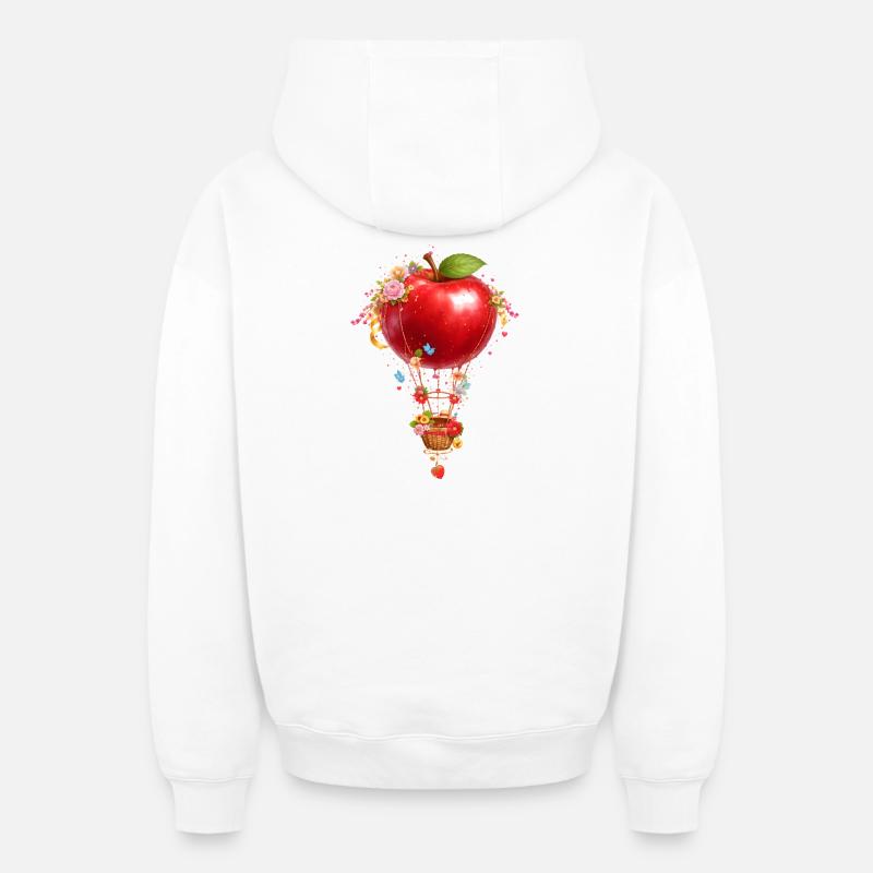 Fantasme de montgolfière Apple - Sweat à capuche unisexe zippé oversize épais SPREAD - blanc