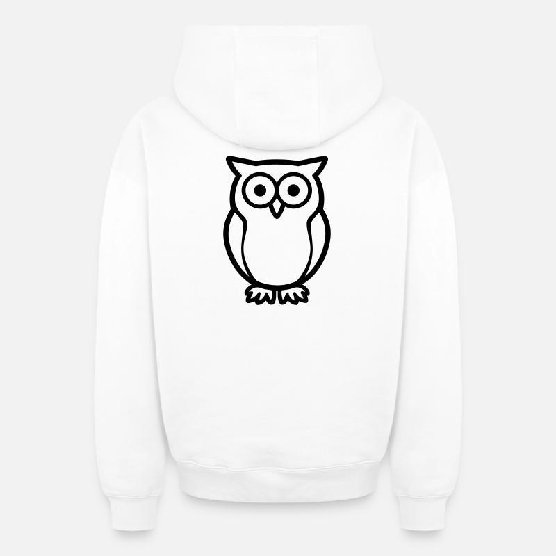 Eule - Oversized Heavyweight Unisex Zip Hoodie - Weiß
