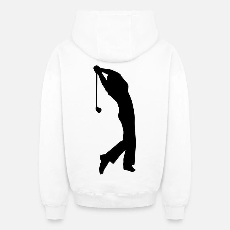 golfeurs - Sweat à capuche unisexe zippé oversize épais SPREAD - blanc