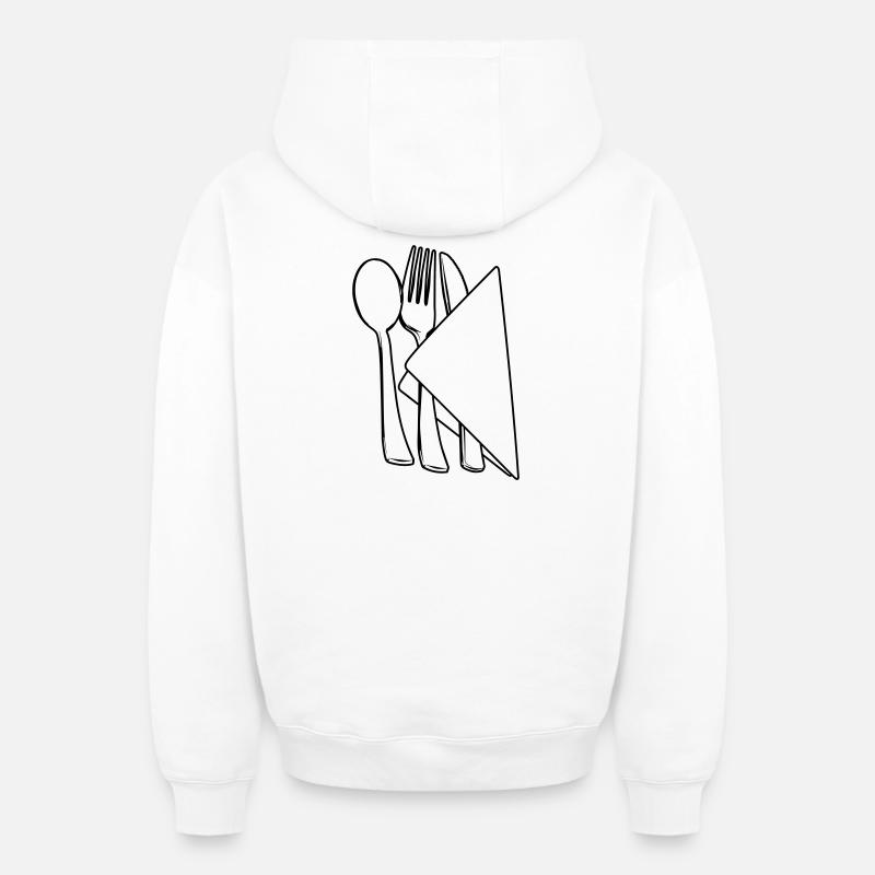 Couverts dans la serviette - Sweat à capuche unisexe zippé oversize épais SPREAD - blanc