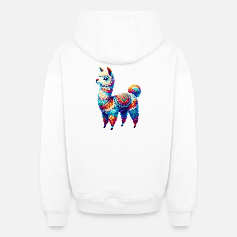 Alpaga - Sweat à capuche unisexe zippé oversize épais SPREAD - blanc