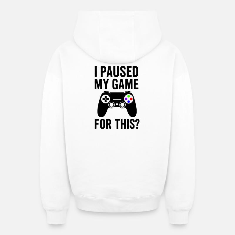 Pause de jeu - Thème Consola - Sweat à capuche unisexe zippé oversize épais SPREAD - blanc