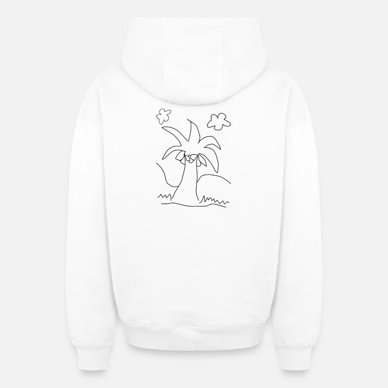 cocotier - Sweat à capuche unisexe zippé oversize épais SPREAD - blanc