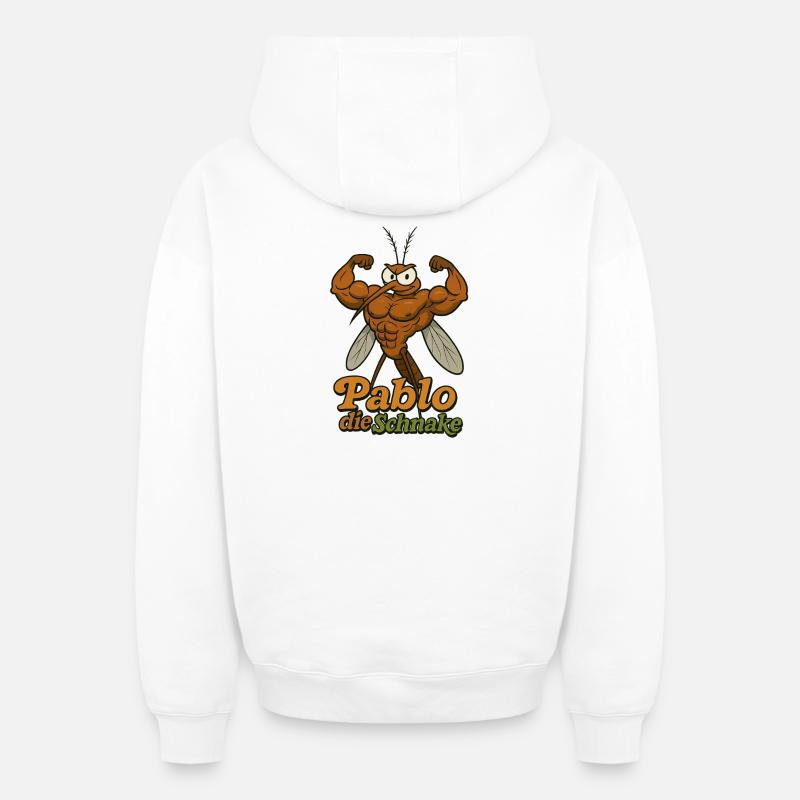 Pablo le Schnake - Sweat à capuche unisexe zippé oversize épais SPREAD - blanc