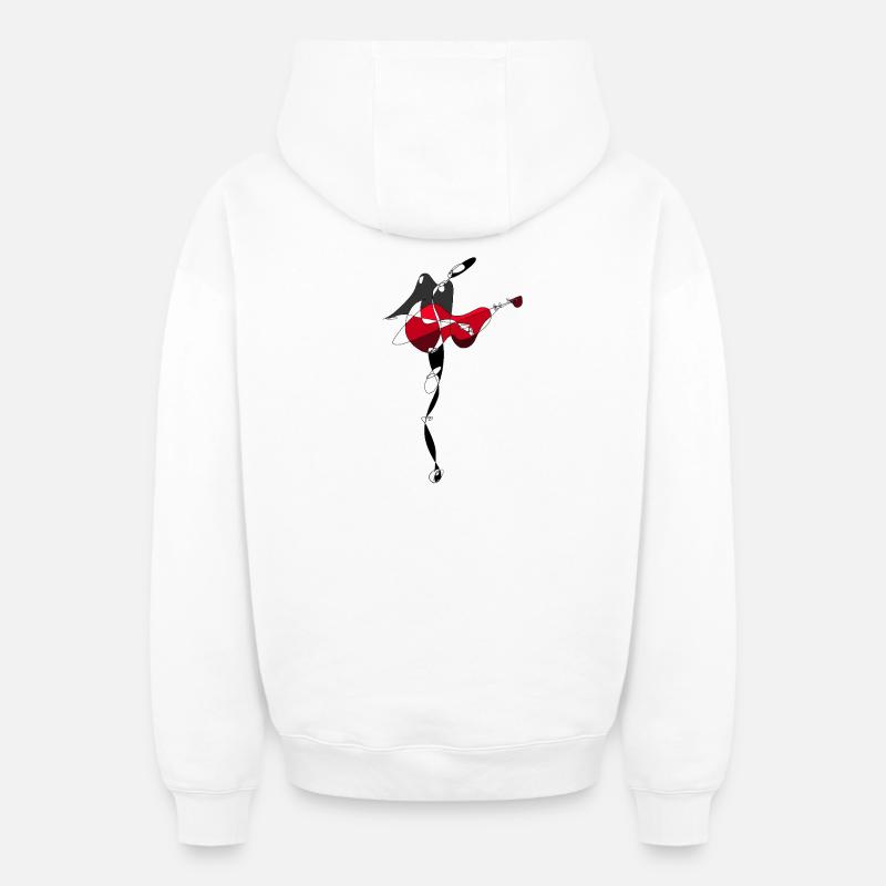 guitariste - Sweat à capuche unisexe zippé oversize épais SPREAD - blanc