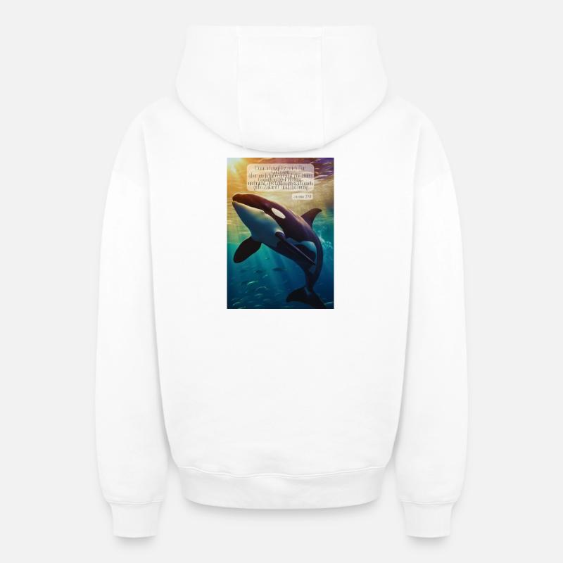 Orca Unterwasser Hoffnungsvers - Oversized Heavyweight Unisex Zip Hoodie - Weiß