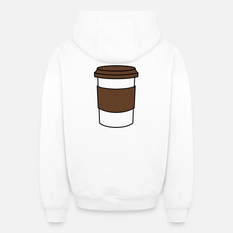 Tasse de café - Sweat à capuche unisexe zippé oversize épais SPREAD - blanc