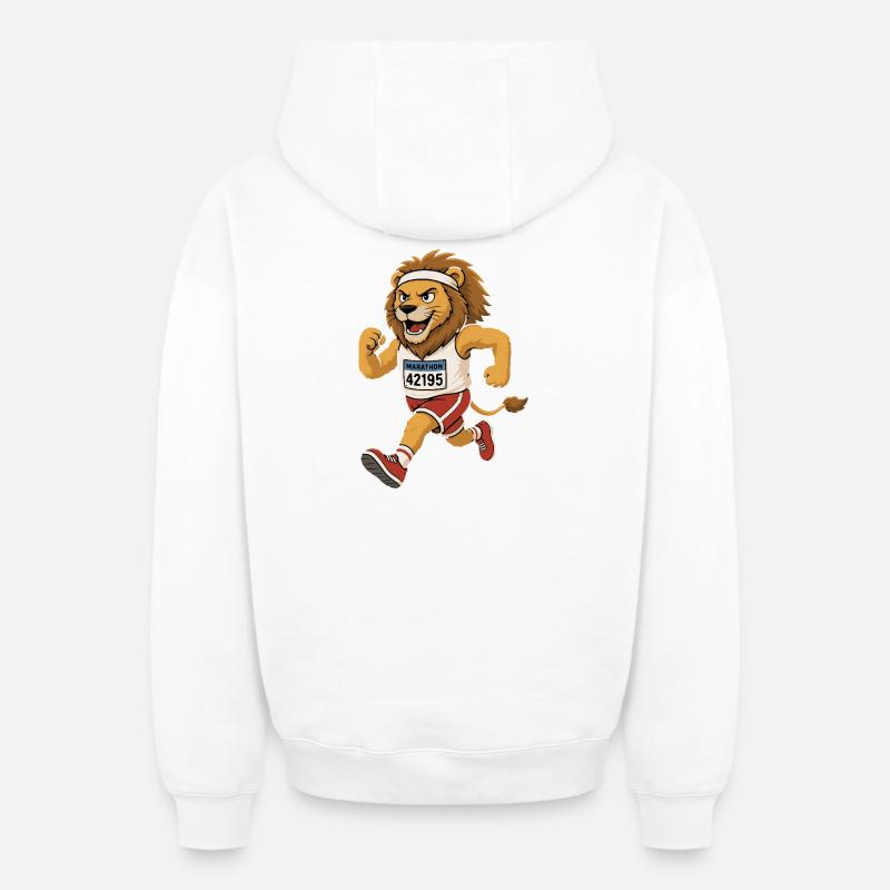 Laufender Löwe im Comic Stil - Oversized Heavyweight Unisex Zip Hoodie - Weiß