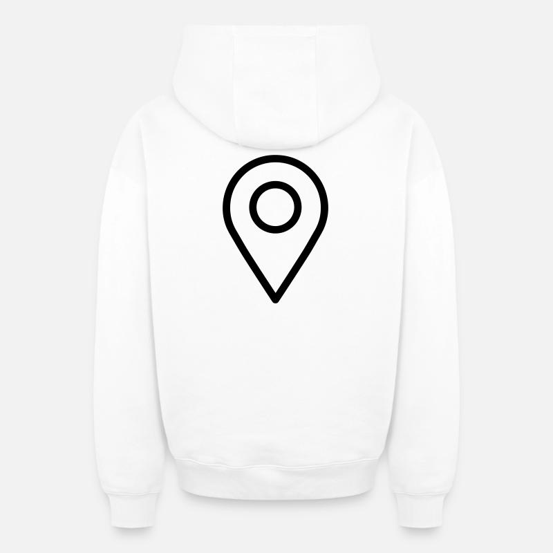localisation - Sweat à capuche unisexe zippé oversize épais SPREAD - blanc