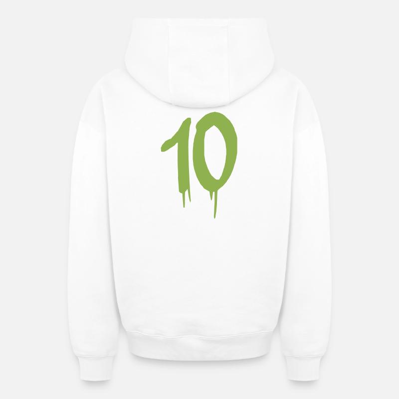 10 - Sweat à capuche unisexe zippé oversize épais SPREAD - blanc