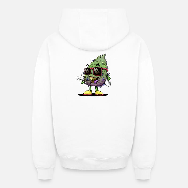 Drôle de cannabis - Sweat à capuche unisexe zippé oversize épais SPREAD - blanc
