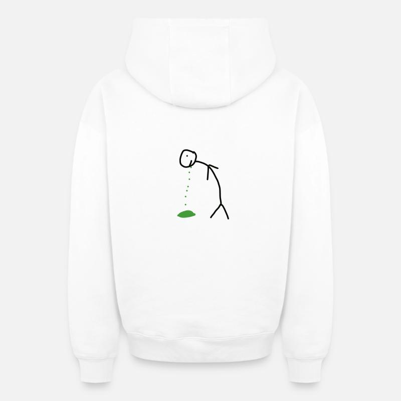 Chiffre de bâton - Sweat à capuche unisexe zippé oversize épais SPREAD - blanc