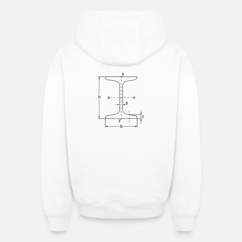 IPN - Sweat à capuche unisexe zippé oversize épais SPREAD - blanc