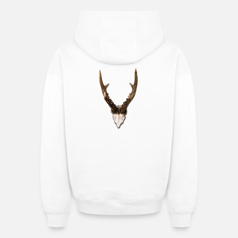 ramure - Sweat à capuche unisexe zippé oversize épais SPREAD - blanc