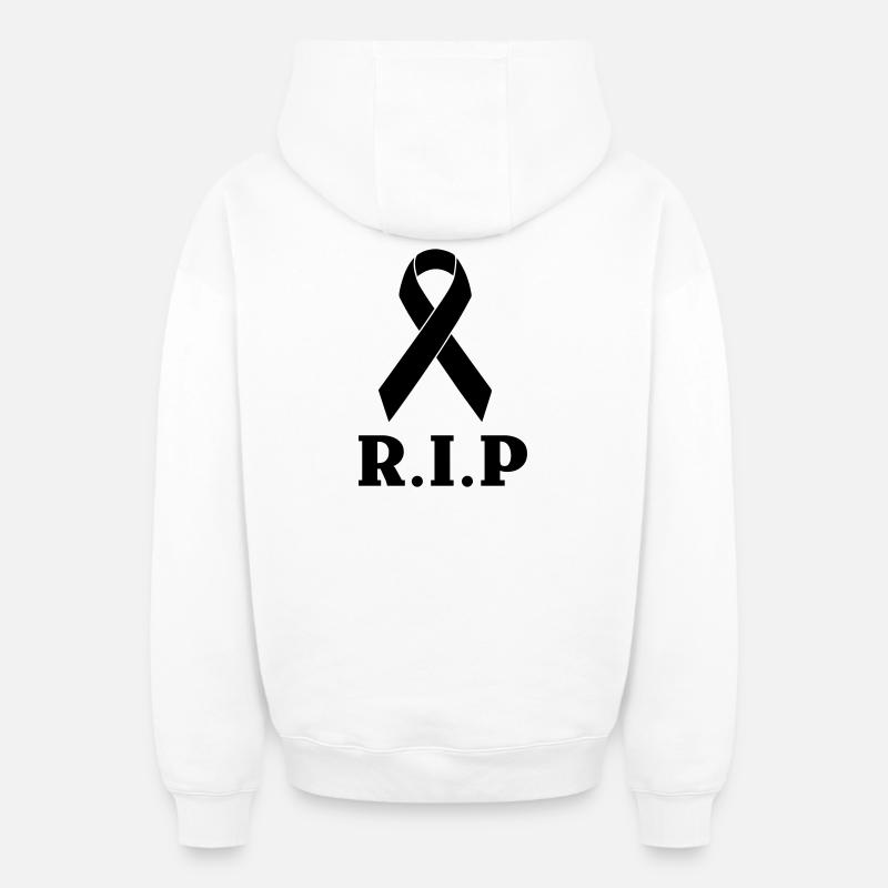 Repose en paix - Sweat à capuche unisexe zippé oversize épais SPREAD - blanc