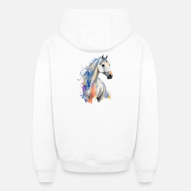 Arabe - Sweat à capuche unisexe zippé oversize épais SPREAD - blanc