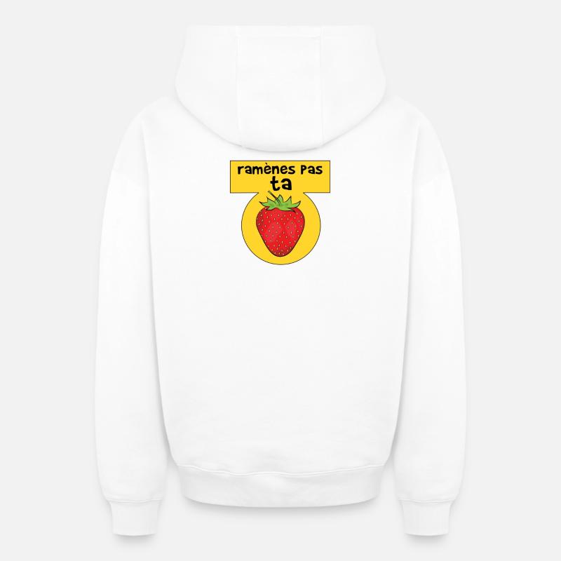 Ramènes pas ta fraise - Sweat à capuche unisexe zippé oversize épais SPREAD - blanc