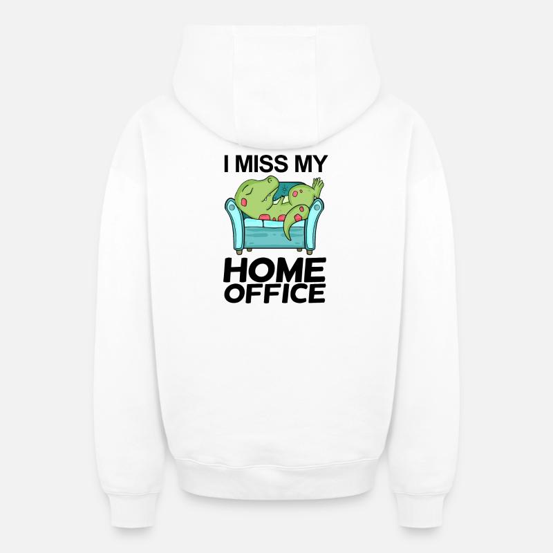 Bureau à domicile - Sweat à capuche unisexe zippé oversize épais SPREAD - blanc