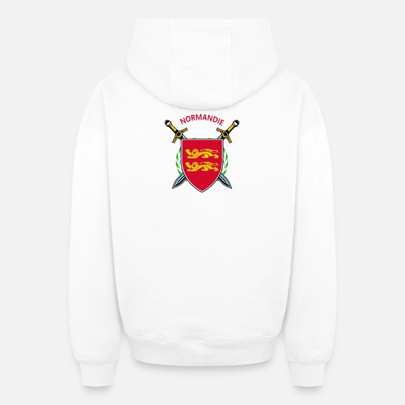 Normandie - Sweat à capuche unisexe zippé oversize épais SPREAD - blanc