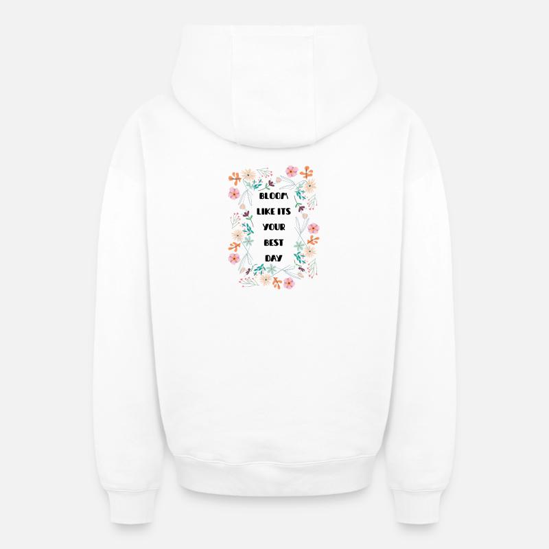 Couronne de fleurs pastel - Sweat à capuche unisexe zippé oversize épais SPREAD - blanc
