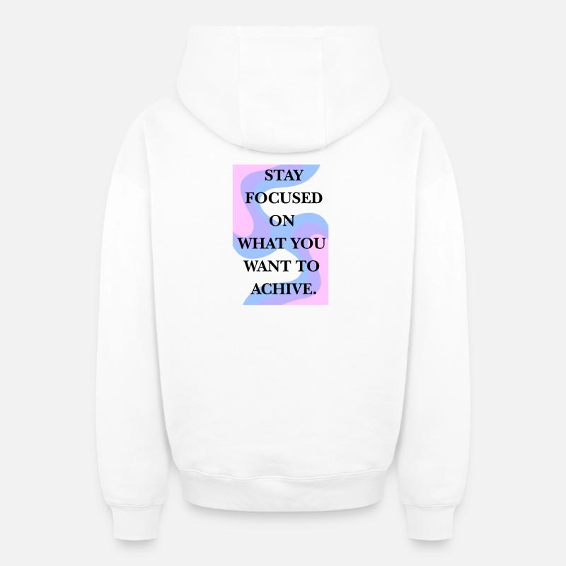 Restez concentré sur votre objectif - Sweat à capuche unisexe zippé oversize épais SPREAD - blanc