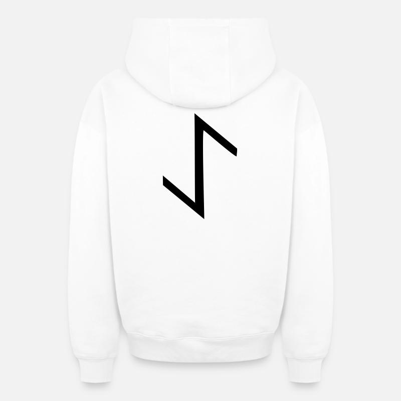 rune eihwaz,eoh - Sweat à capuche unisexe zippé oversize épais SPREAD - blanc