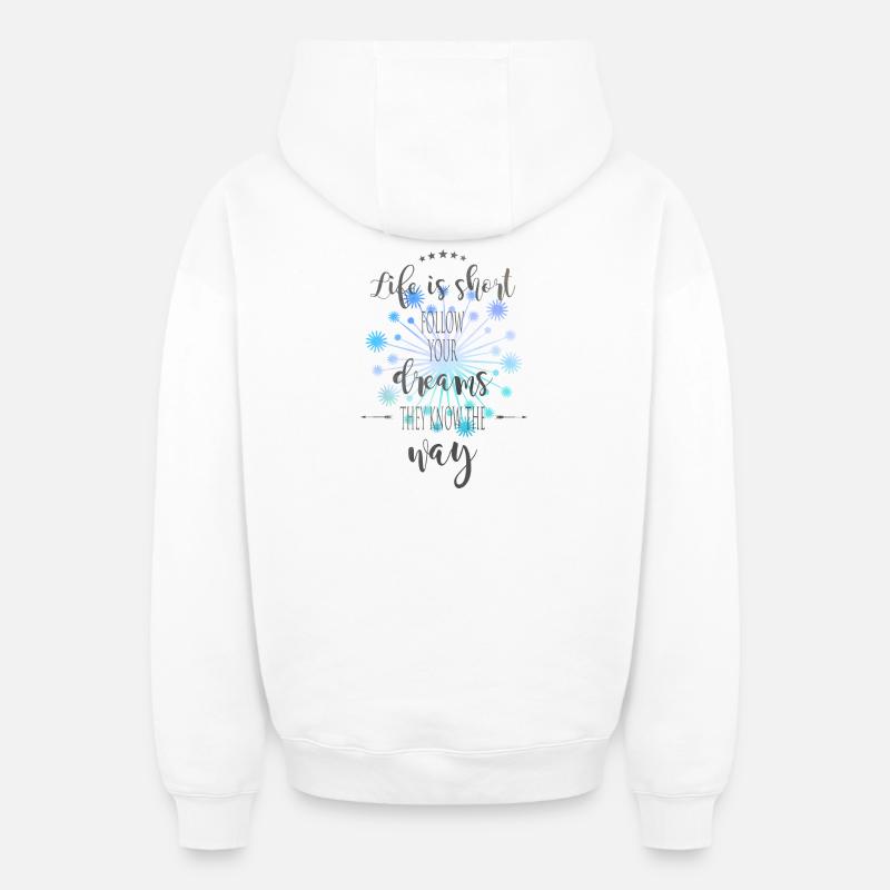 pissenlit - Sweat à capuche unisexe zippé oversize épais SPREAD - blanc