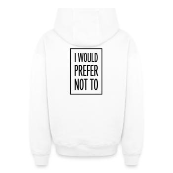 I prefer not to - Oversized Heavyweight Unisex Zip Hoodie - white - Back - AI Model Male 178 light (178cm)