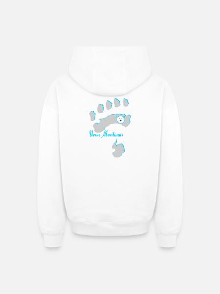 Eisbär 7 - Oversized Heavyweight Unisex Zip Hoodie - Weiß
