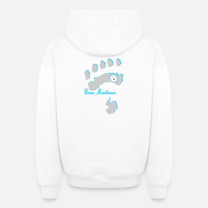 Eisbär 7 - Oversized Heavyweight Unisex Zip Hoodie - Weiß