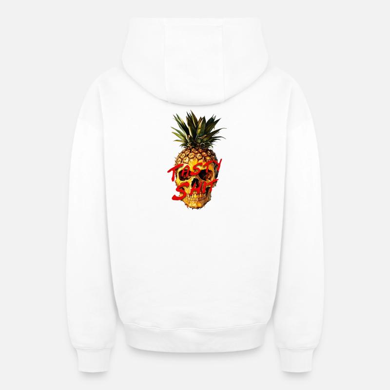 Merde savoureuse - Sweat à capuche unisexe zippé oversize épais SPREAD - blanc
